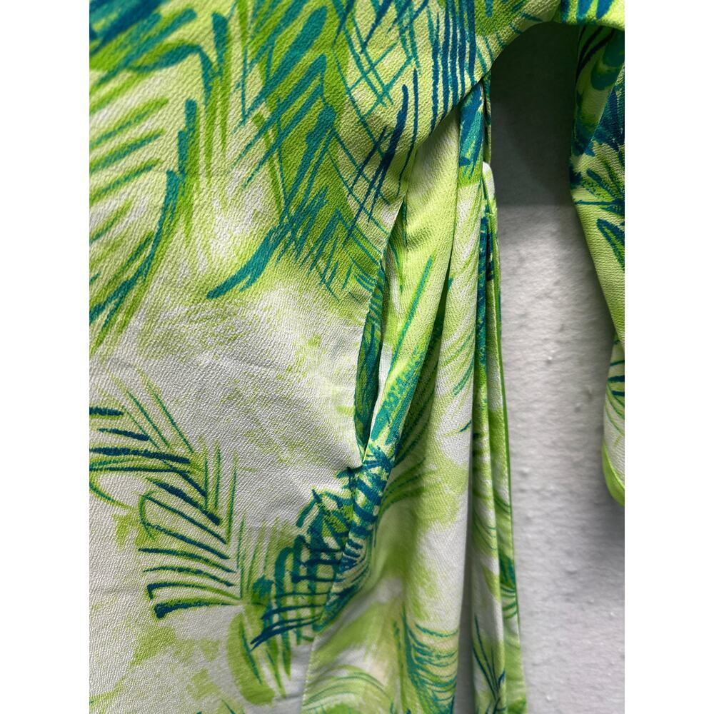 Natori Women 2 Piece Dress Duster Belt OS Bamboo Vintage Crepe Boho Resort VTG - Picture 9 of 16